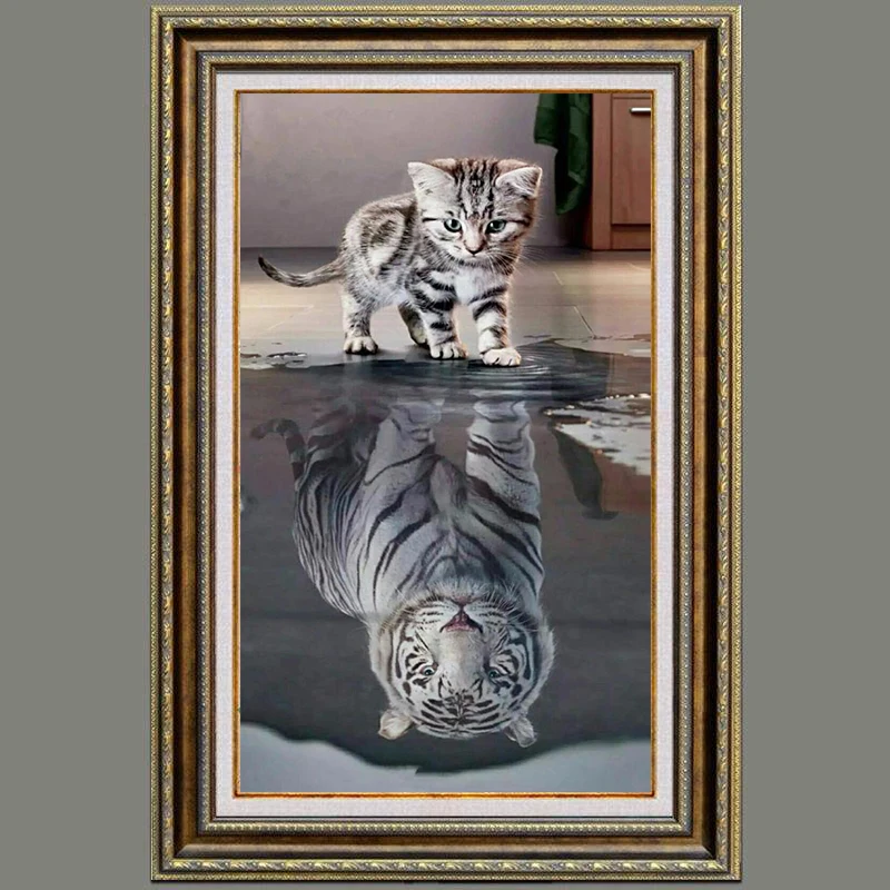 Armyqz Volle Elefanten Strass Bilder Diamant Stickerei Tiere Katze