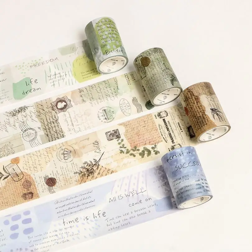 

Time poetry series Vintage Washi Tape Set Adhesive decoration tapes Masking Stickers Diary Album Stationery School Supplies