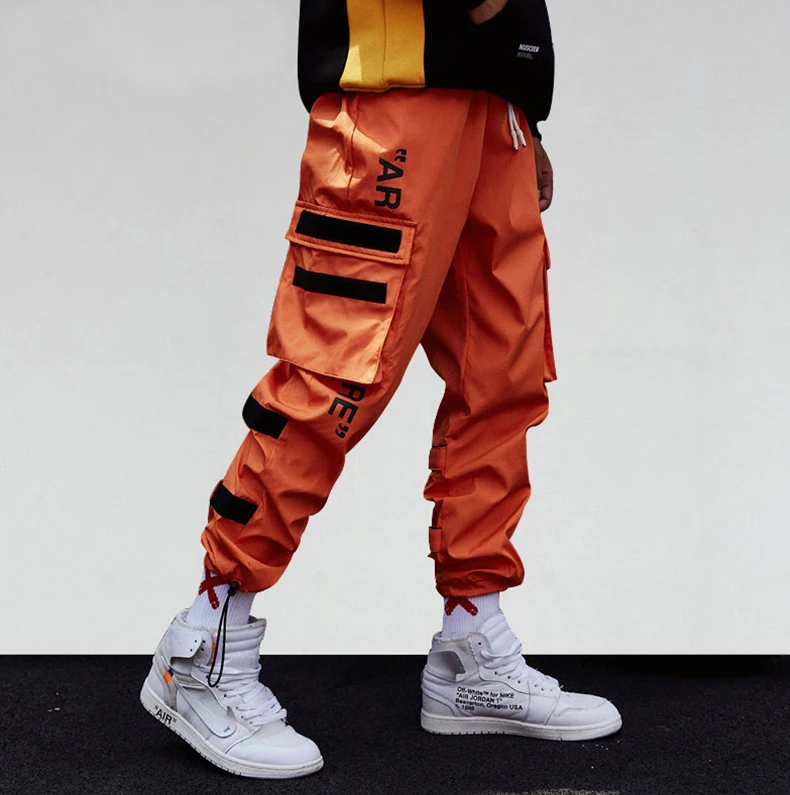 Men's Side Pockets Cargo Harem Pants 2019 Hip Hop Casual Male Tatical Joggers Trousers Fashion Casual Streetwear Pants