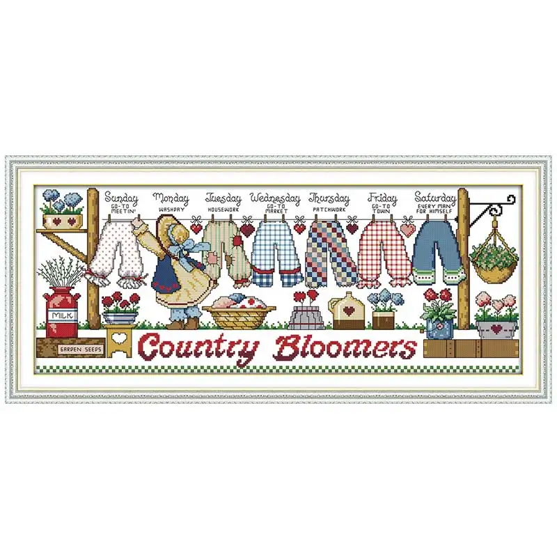 

Drying the clothes counted printed on the canvas DMC 11CT 14CT DIY kit Cross Stitch embroidery needlework Sets home decor