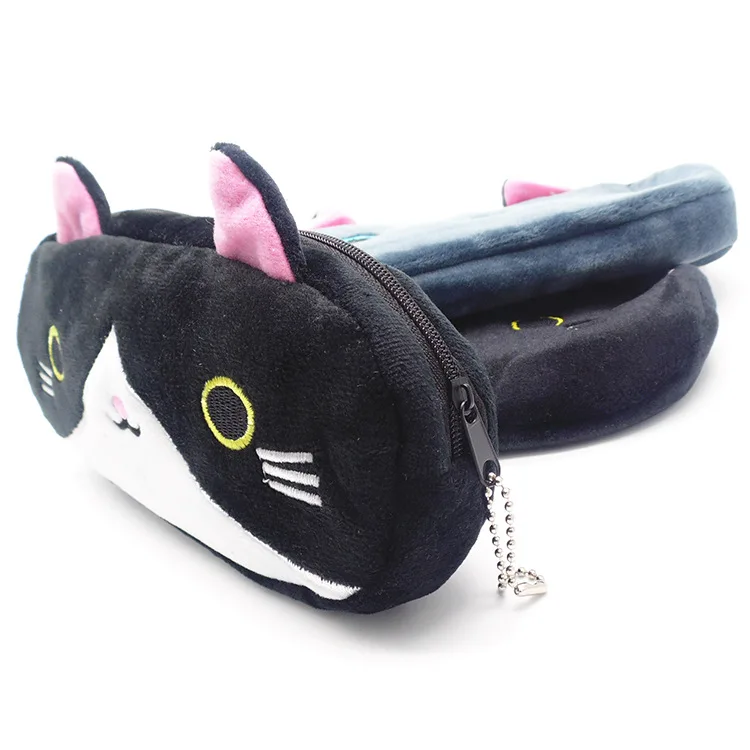 Plush Pencil Case School Supplies For Girls Stationery Office Cute Kawaii Cartoon Cat Pen Bag pouch kits Kids Gift Makeup bag (11)