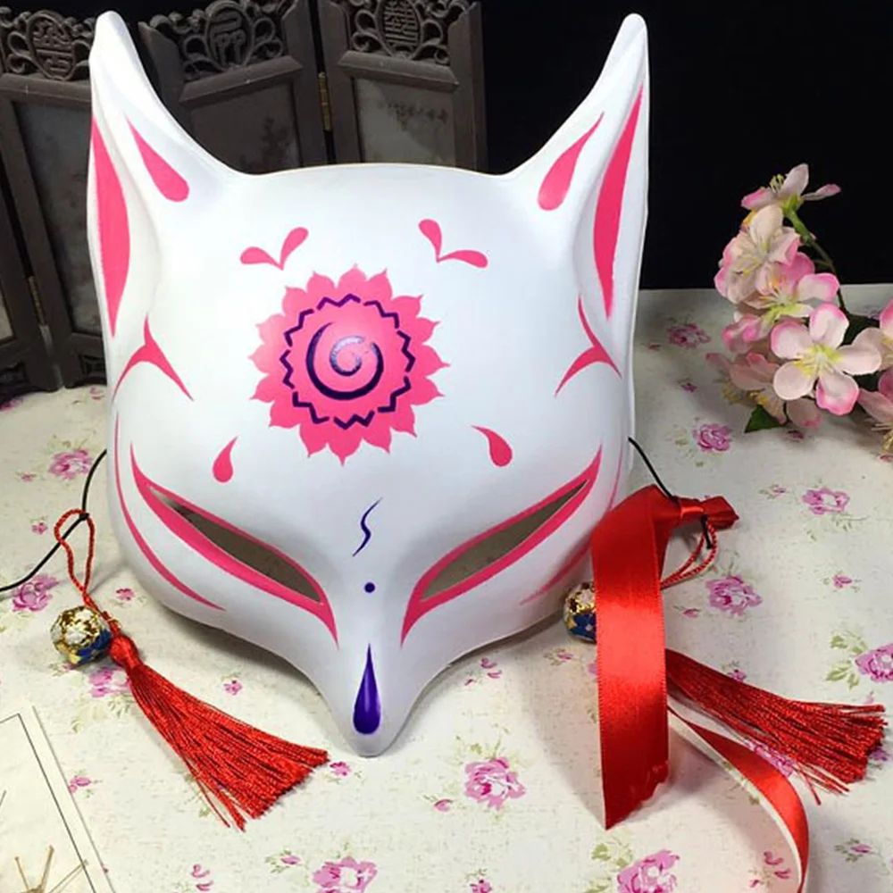 

Fox Mask Japanese Cosplay Mask Party Half Face PVC Fox Masks Masquerade Festival Cosplay Costume cat mask rave festivals Costume