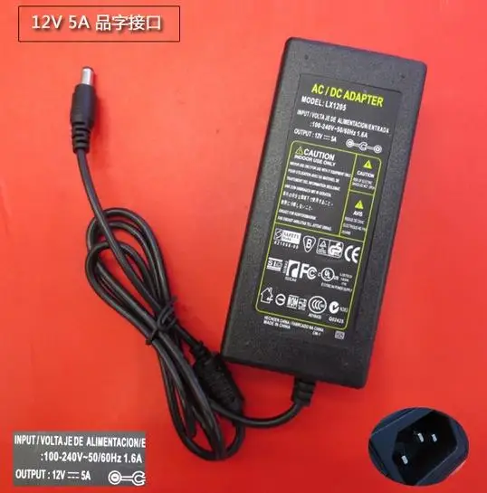 

LX1205 LED Driver AC 100-240V to DC 12V 5A Power Supply Charger Adapter Transformer 220 V 12 V Converter For 5050 3528 Led