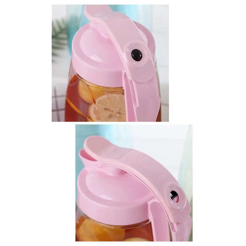 2.2L Large Capacity Water Pitcher Plastic Tea Cold Kettle Water Kettle Sets With Cup Juice Beverage Jug Home Kitchen Container