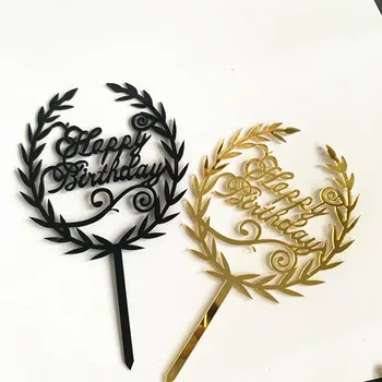 

Happy Birthday Acrylic Cake Topper Flower Plant Acrylic Cake Flags For Kids Birthday Party Cake Decorating Supplies Baby Shower