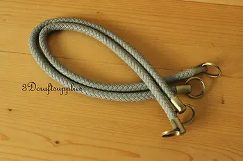 

Crochet PU bag strap leather handles purse handles a pair 25 inch gray M41D