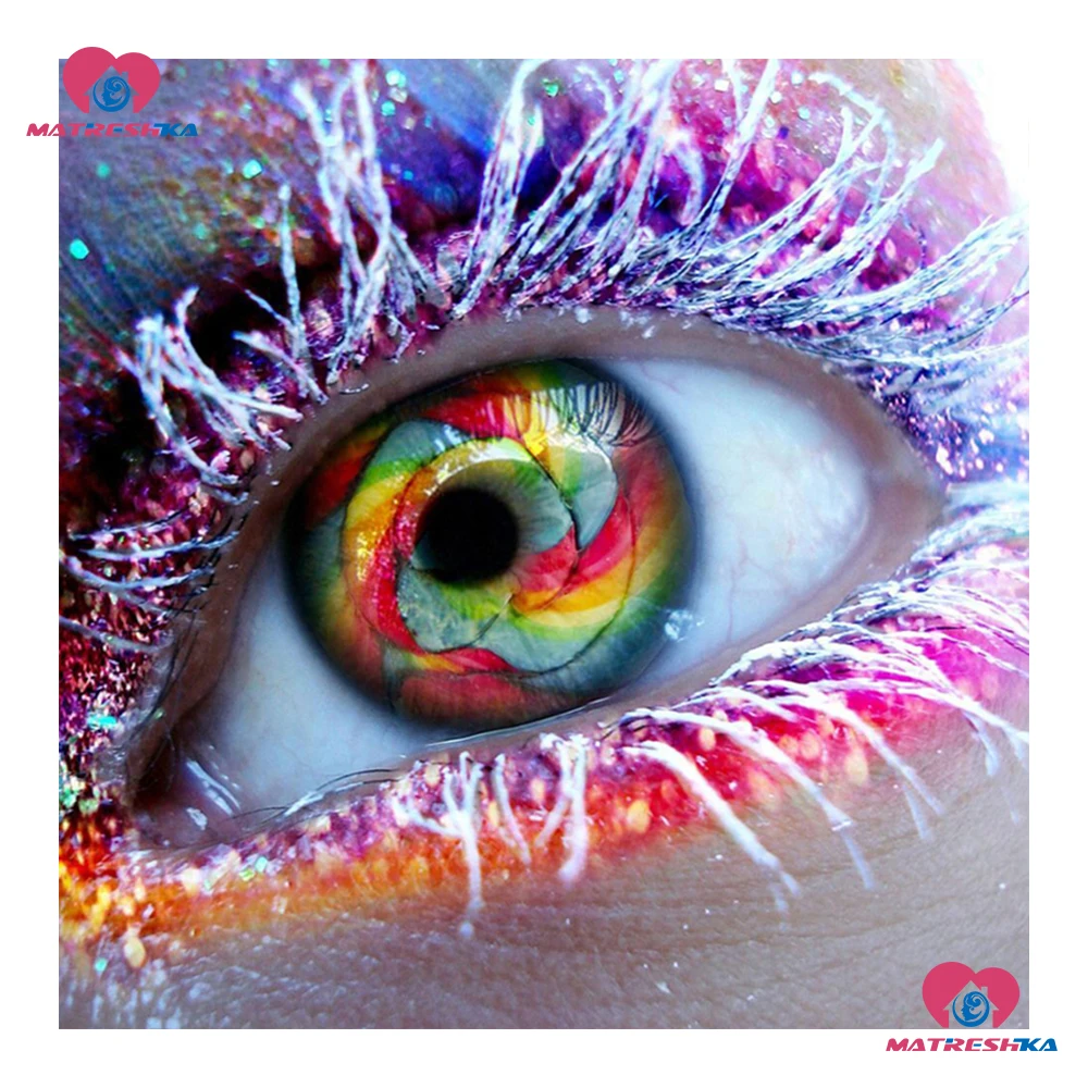 

DIY 5D Diamond Mosaic abstract,colorful eyes Full Diamond Painting Cross Stitch Kits square round Diamond Embroidery Home Decor