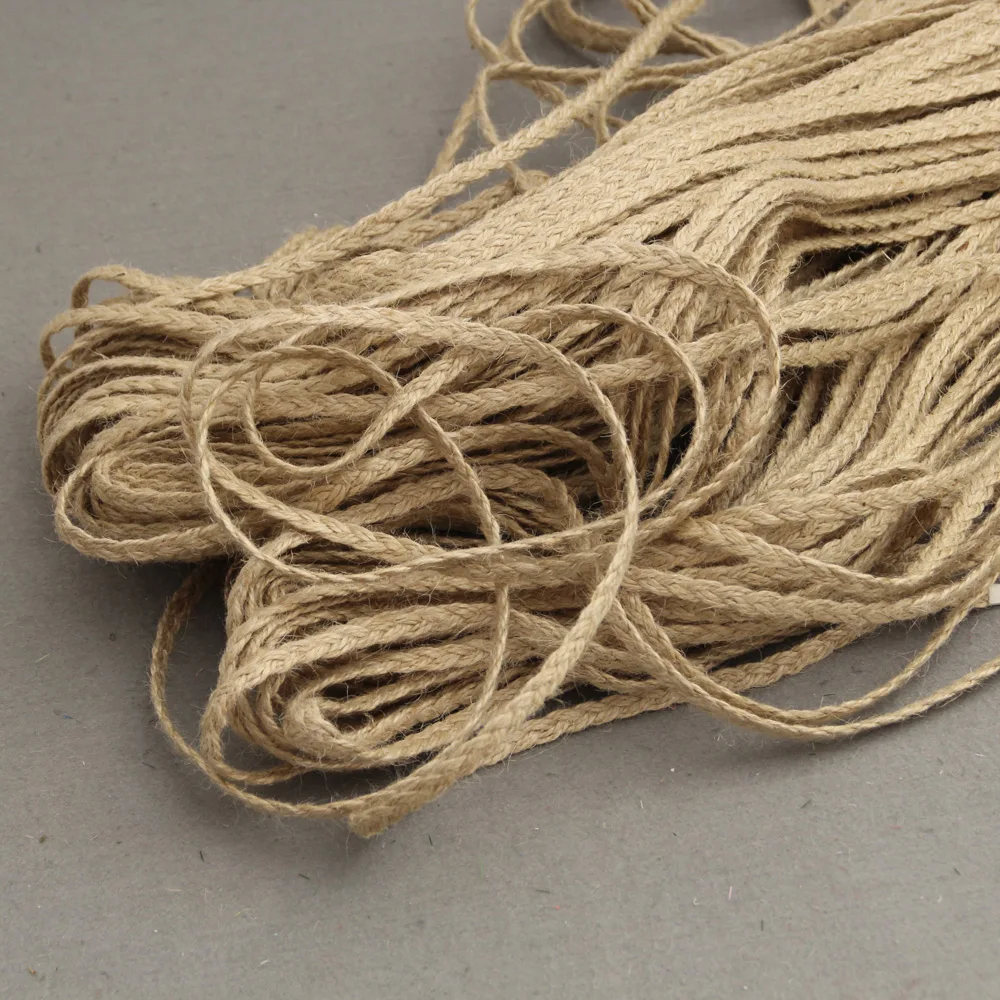 New Arrival 5M/lot Natural Hessian Jute Twine Rope Burlap Ribbon DIY ...
