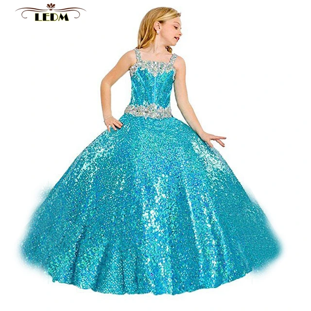 Turquoise and Gold Pageant Dresses