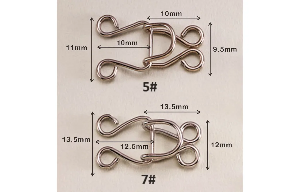100 компл./лот 5# разъемная застежка-молния, 7# Металл латунь крючки для нижнего белья/глаза юбка-брюки; на возраст размер на большой крюк/глаз никеля, Черный он-016