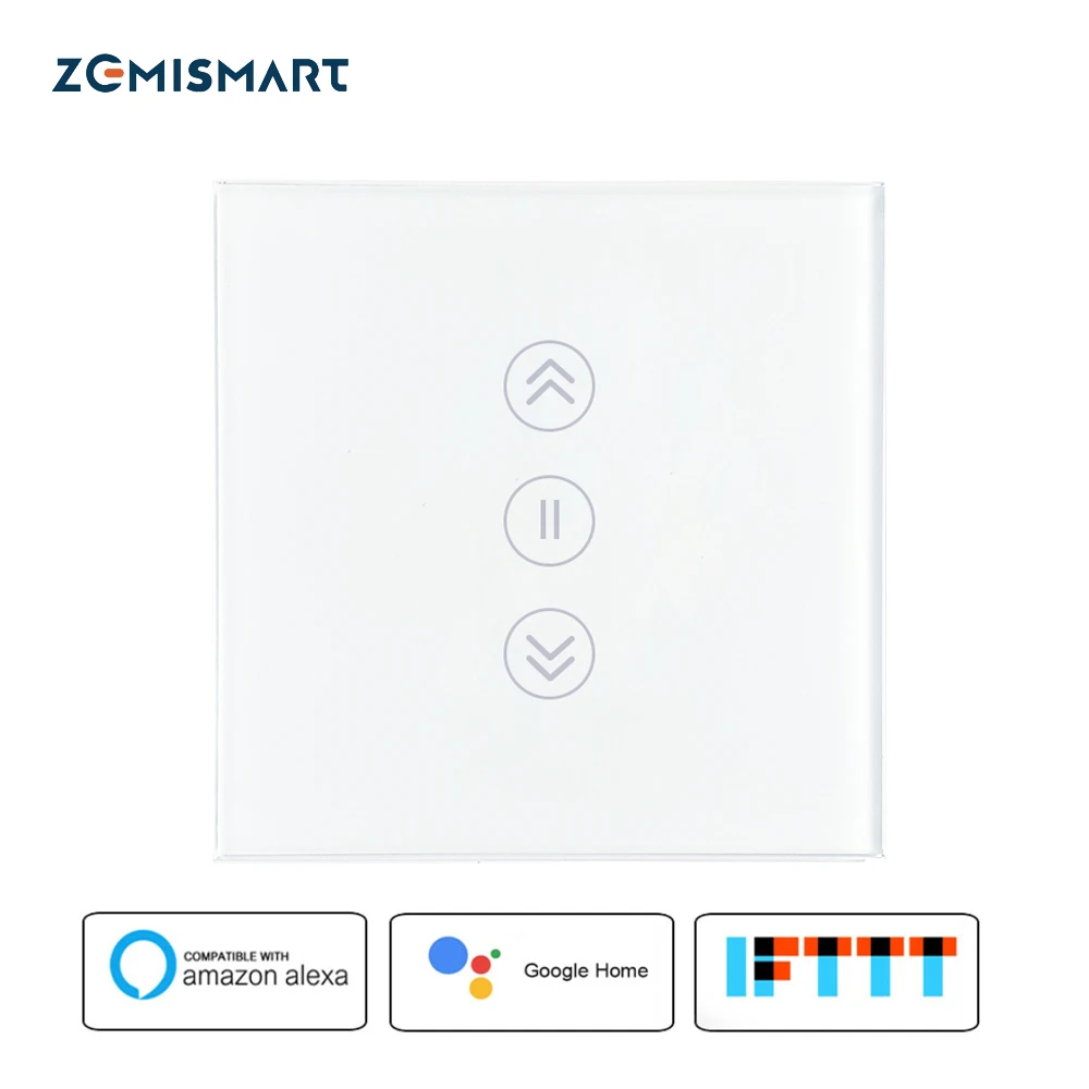Inicial do Google Controle com Luz de Fundo Painel de Vidro do Telefone ue Switch Cortina Wi fi Smart Switches Alexa Voice Control App Azul no
