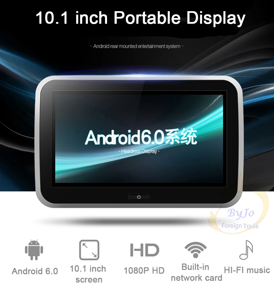 10,1 дюймовый автомобильный экран Android 6,0 Встроенная беспроводная сетевая карта Поддержка wifi видео в автомобиле Full HD 1080p Поддержка 4K Android