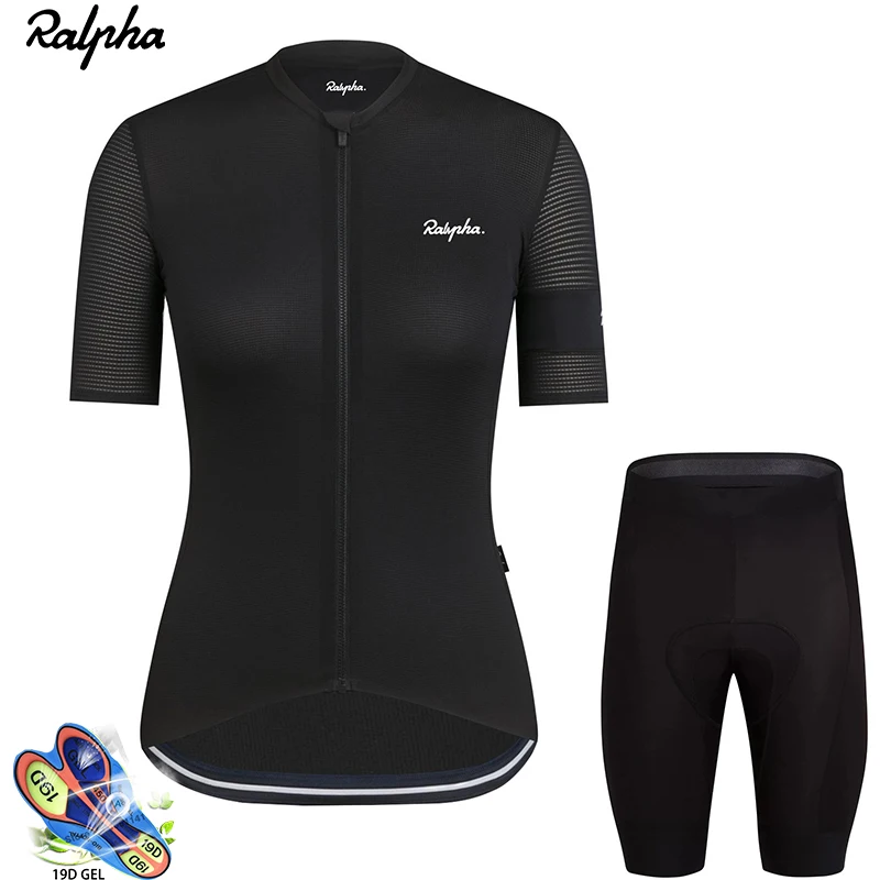 

Ralvpha Women Bicycle Uniform Set Summer Triathlon Pro Bike Clothes Wear MTB Clothing Cycling Kit knitted jersey ciclismo mujer