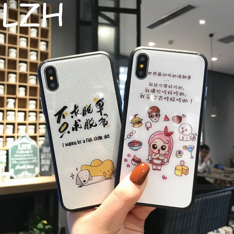 Закаленное Стекло Телефонные Чехлы для Apple IPhone X 6 S 7 8 плюс богатый одной собаки
