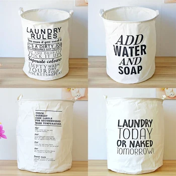 

40*50cm Cotton Linen Laundry Basket for Dirty Clothes Waterproof Folding Toy Organizer Storage Bucket Home Storage&Organization