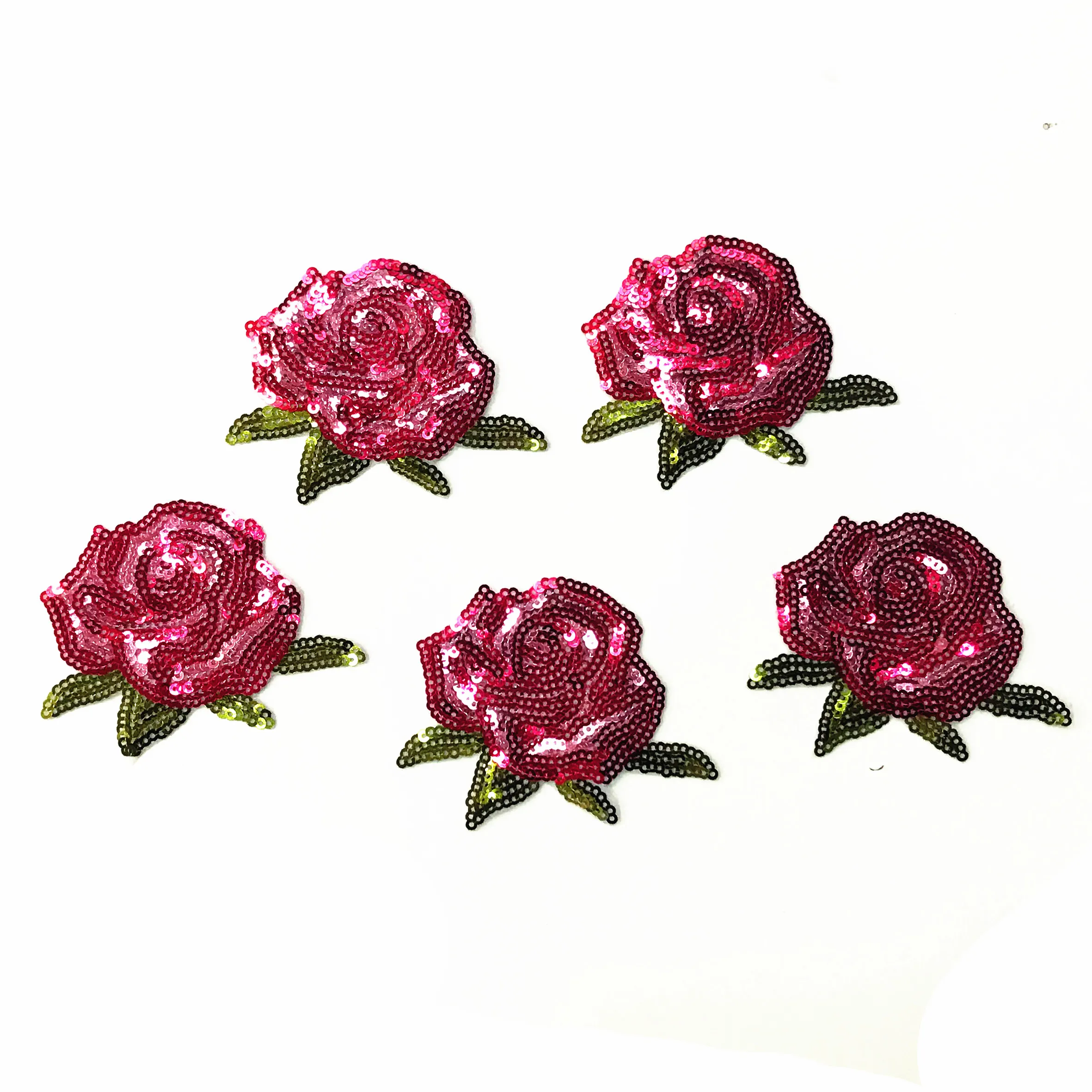 

red rose sequined patches para vestuario apliques de roupa decorative sew on patches for clothing parches para la ropa