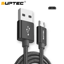

SUPTEC Nylon Micro USB Cable USB Charger Data Sync Cable for Samsung A3 J5 S7 S6 Huawei Xiaomi Android Phone Charging Cord 2M/3M