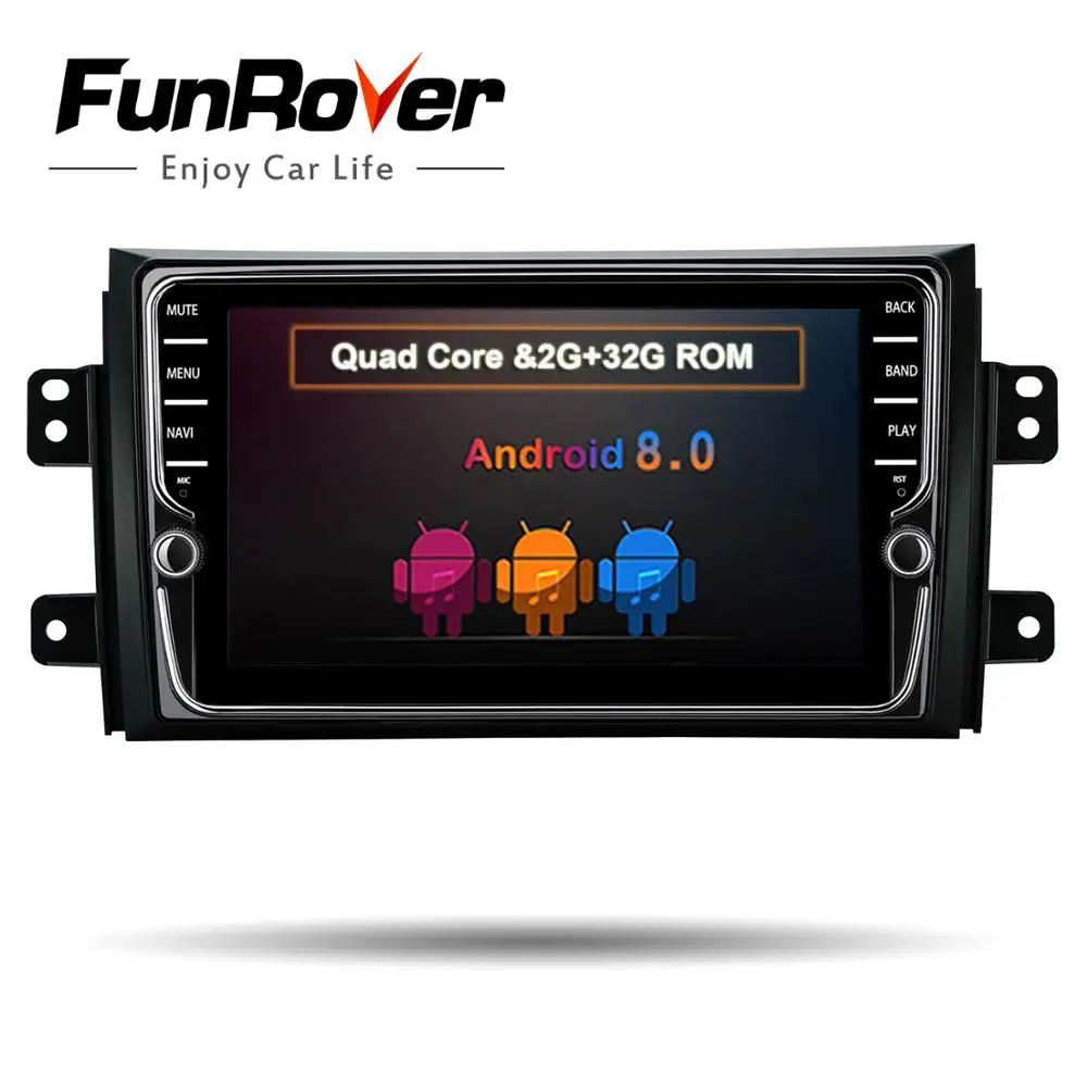 

Funrover unique IPS 2 din 8" Android8.0 Car video audio Multimedia Radio for Suzuki SX4 2006-2013 1024*600 wifi Bluetooth stereo