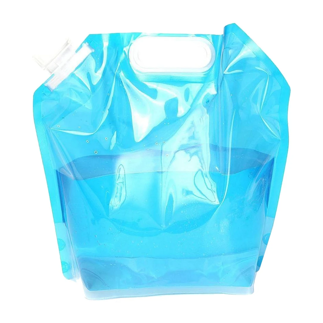 HOT sale Foldable Water Canister 5L Canister Camping Outdoor Folding Canister Drinking Water transparent blue