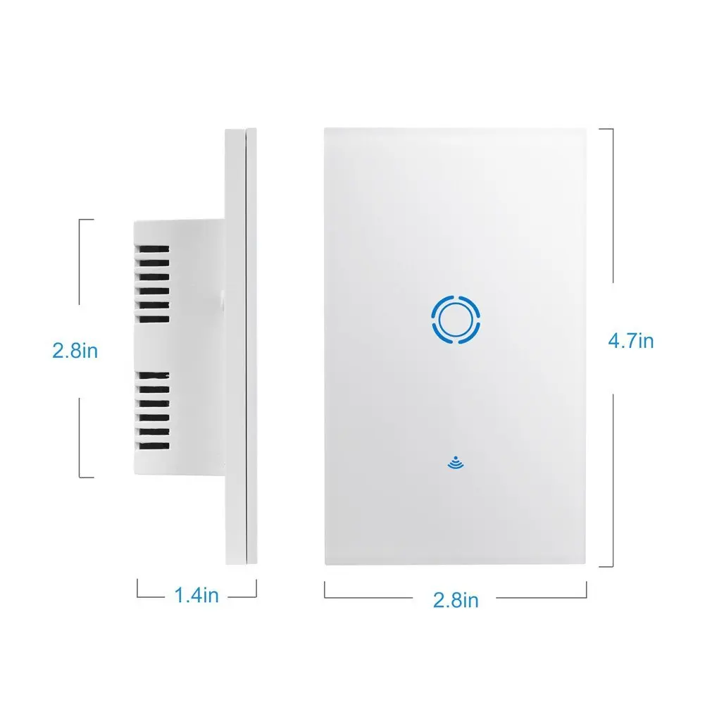 

White ABS Smart Control Touch Control and APP Remote Control Timing Function Compatible WIFI Light Switch Drop Shopping