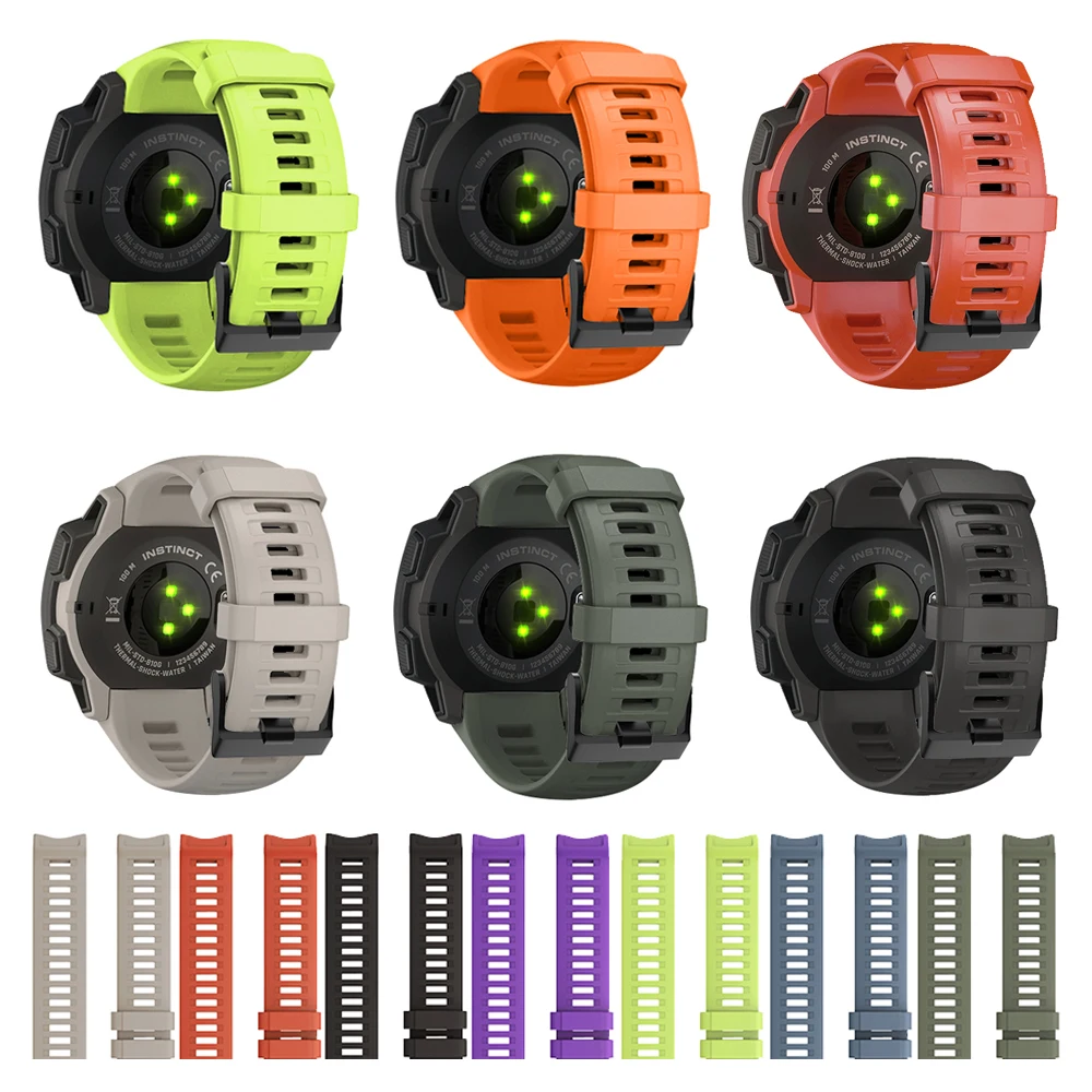 

Silicone Watch Band for Garmin Instinct Watch Wristband Rubber Bracelet Replacement Bands With Tools and Screw