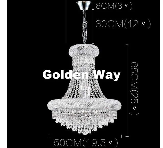 Современные Chrome K9 хрустальные люстры D50cm E14 светодио дный Гостиная светильники avize блеск 90~ 240 В подвесные светильники