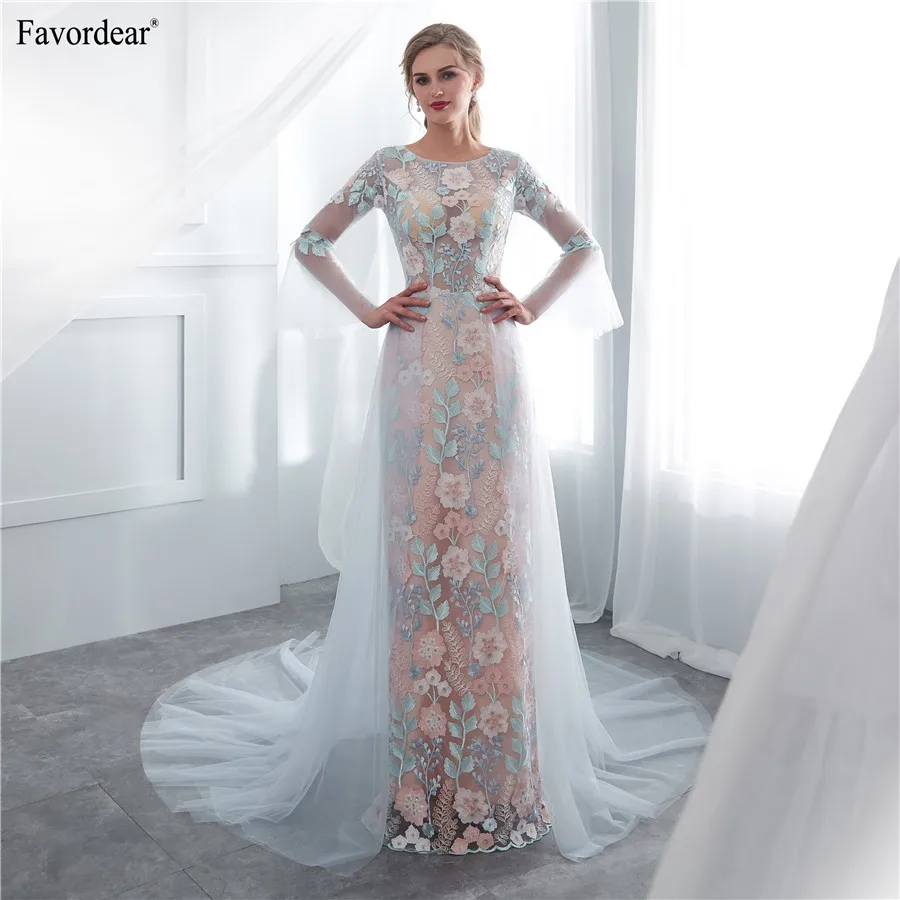 vestido de noiva azul simples