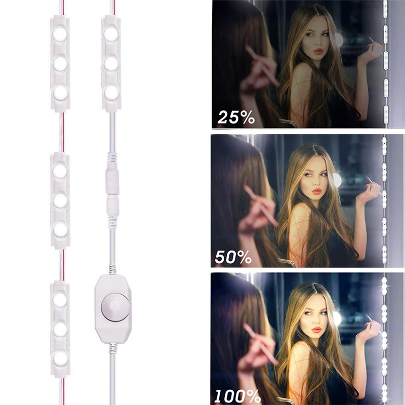 

Makeup Vanity Mirror Lights Super Bright LED Module Dimmable DIY LED Makeup Light Kit Flexible Strip Light for dressing makeup
