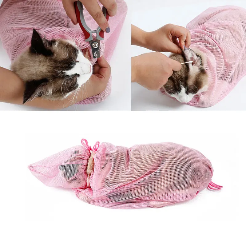 Pet Cat Shower Bag Kitten Grooming Nail Trimming Adjustable Anti-Scratching Bag Hogard