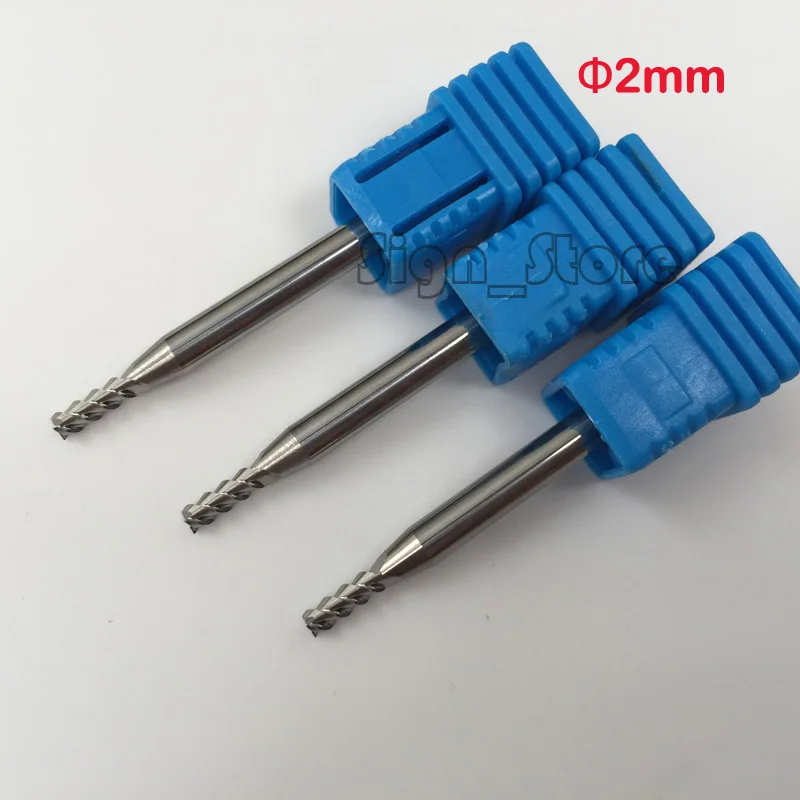 5Pcs 3F Aluminium End Mill 2mm Cutter CNC Router Endmill Drill Bit ...