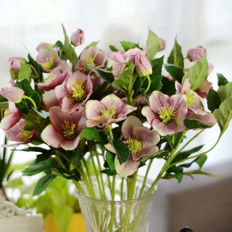 

3 Heads Artificial Spring Silk Gradient Orchid Flowers Wedding Home Table Decoration Floral Arranging Accessories
