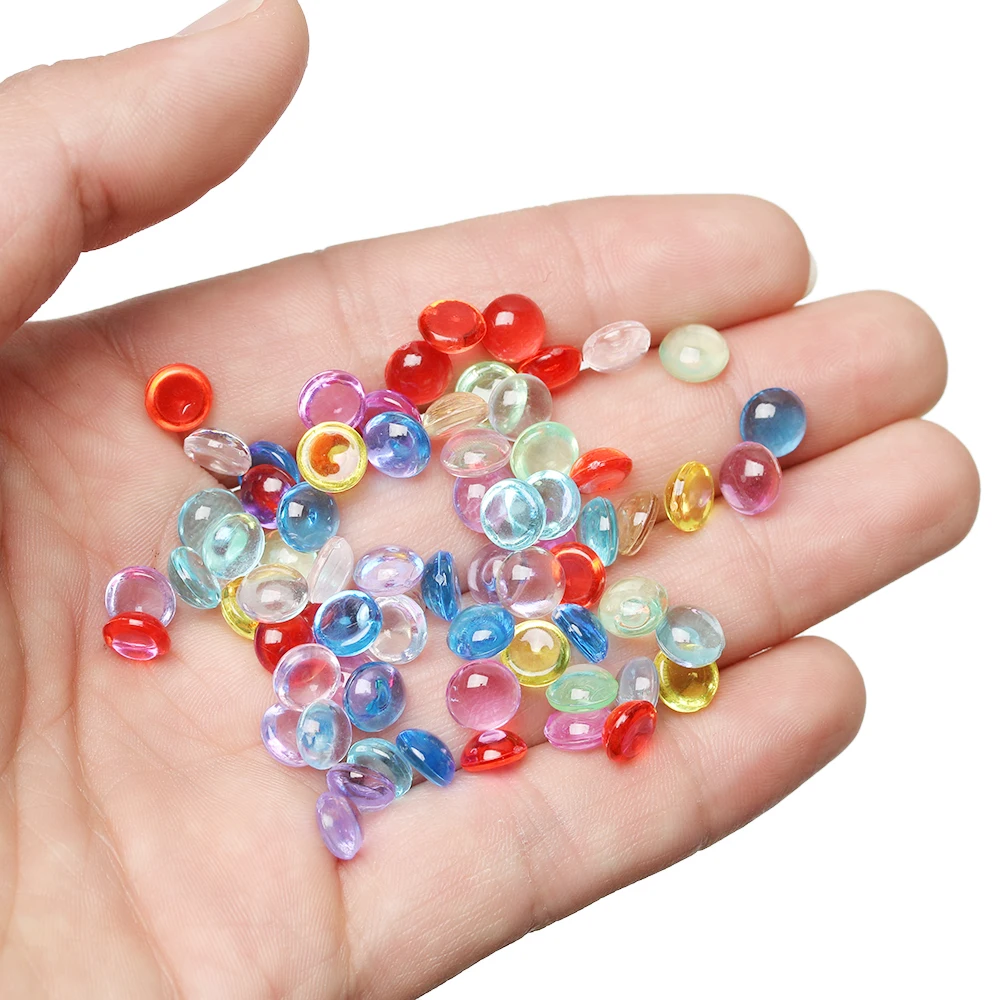 

Clear Colorful Balls DIY Supplies Accessories Filler Particles Crystal Flat Beads Vase Balls Charms For Craft Tools Home Decor