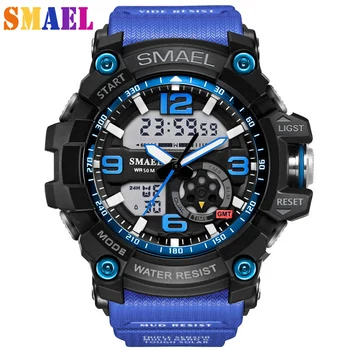 

Dual Display Analog Digital Watches Outdoor Waterproof Big Dial Sports Watches Men's Fashion Waterproof Swimming LED Wristwatche