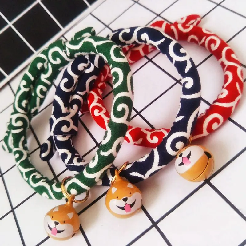 Cat Collar Baby Puppies Dog Safety Elastic Adjustable With Bell Necklace Dog Accessories Japanese Style Cat Collar Baby Puppies Dog Safety Elastic Adjustable With Bell Necklace Dog Accessories Japanese Style