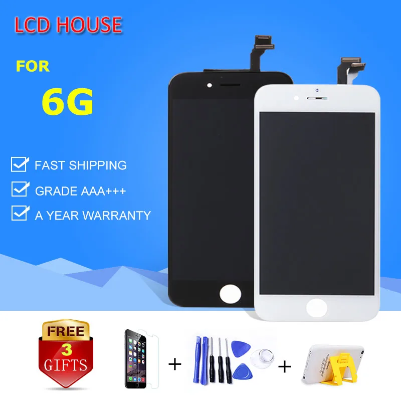 Grade AAA Display For IPhone 6 LCD Screen With Touch Digitizer Full Assembly Replacement White Black