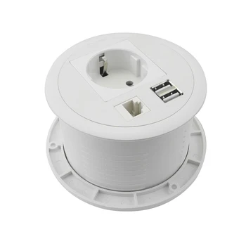 

2019 European power and USB charger and RJ45 mini desk socket