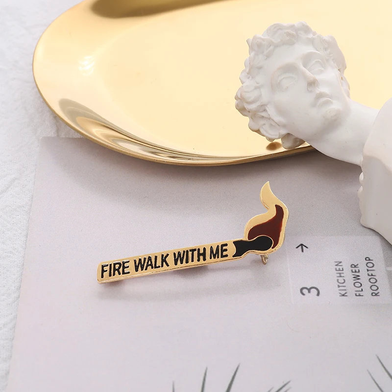 

Burning Matches Enamel Pin Twin Peaks Inspired Brooch Cartoon Clothes Bag Badge Pins For Women Men Fashion Jewelry