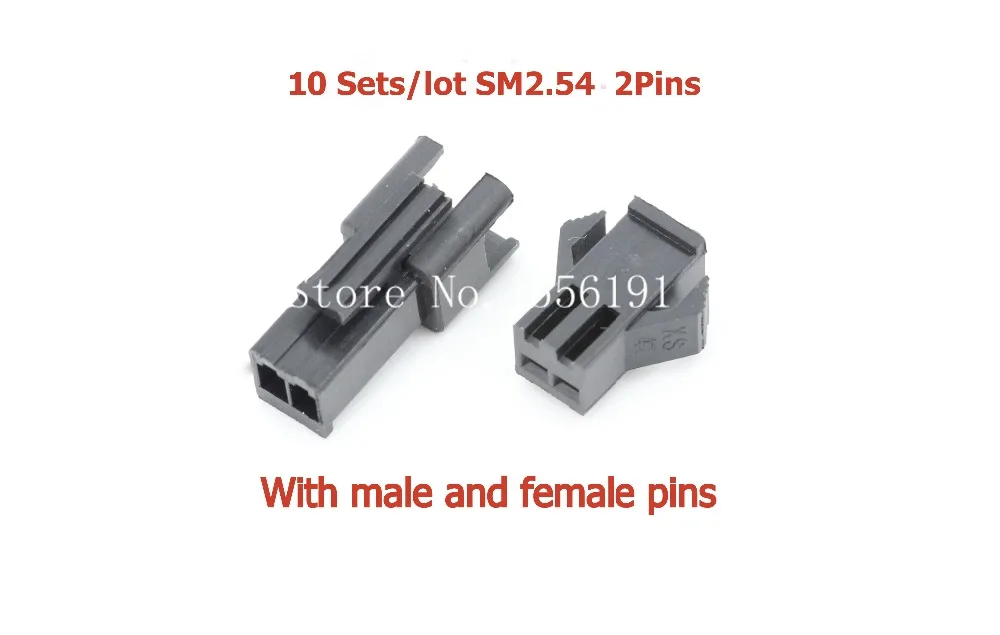 

10 Sets/lot 2Pin JST 2.54mm SM2.54 series,  Multipole Connector plug, With male and female pins