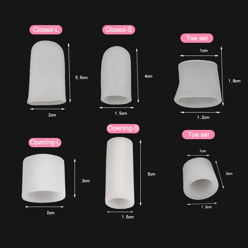 2pcs/set Finger Toe Protector Silicone Gel Cover Cap Pain Relief Preventing Blisters Corns Nail Tools Foot Care Toe Separators toe separators toe spreader finger toe separator toe protectors