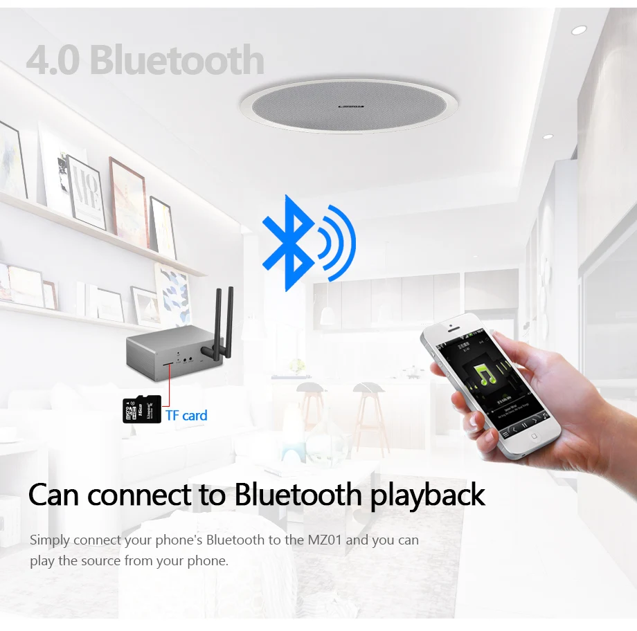 Беспроводные потолочные колонки wifi 6,5 дюйма динамики с Bluetooth oupushi wifi домашняя музыкальная система лучшие в стенах динамики для объемного звучания