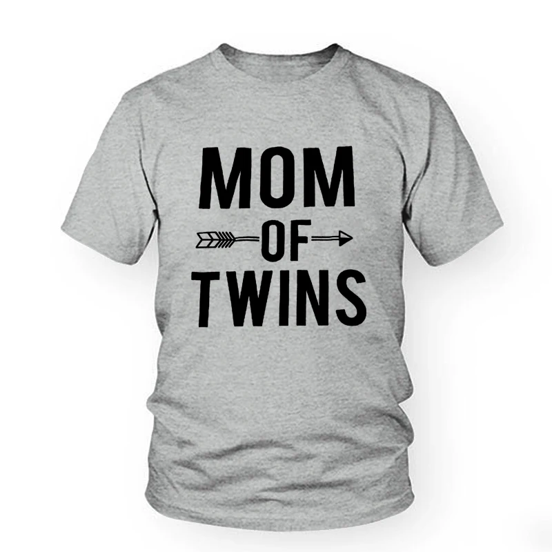 2018 женская футболка с надписью MOM OF TWINS летние модные хлопковые топы Повседневная