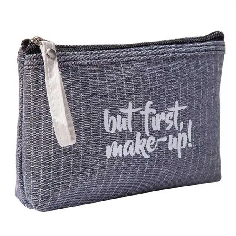 

Simple Letter Canvas Makeup Beauty Bag Storage Multifunction Make Up Travel Bag Women Portable Zipper Cosmetic Bag Necessarie