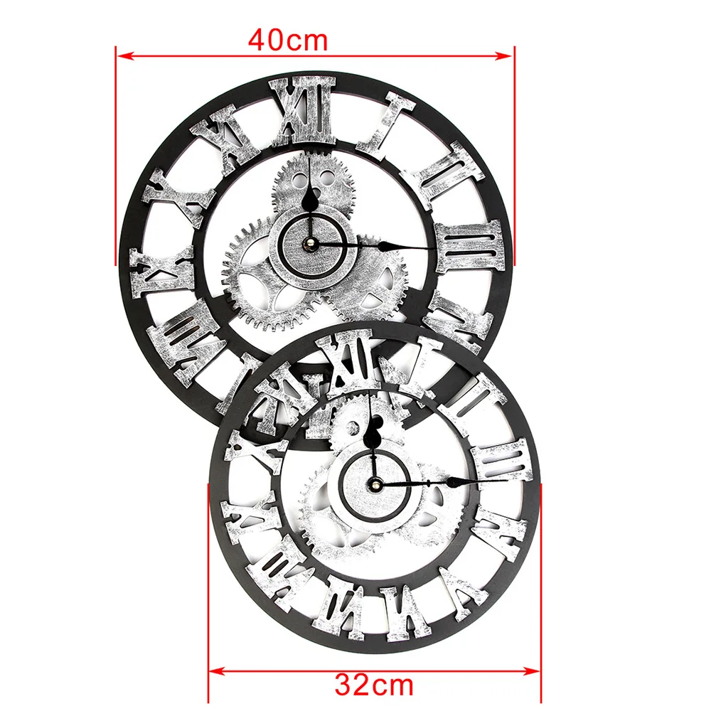 Винтажные римские часы Ретро Европейский механизм настенные часы Европейский Стимпанк Шестерни настенные украшения дома современный дизайн 3d настенные часы