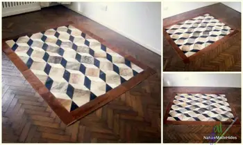 

2018 free shipping 1 piece 100% natural handmade cow leather carpet car mat