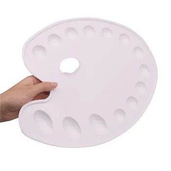 

1 pcs Design Plastic Palette Art Paint Plastic 14 Wells Drawing Tray Color Palette For Oil Watercolour White Painting Pallet