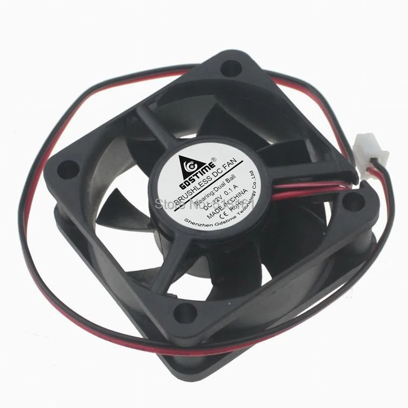 10 Pcs Gdstime 50mm DC 12V 2Pin 50x50x20mm Ball Bearing Computer Cooler Cooling Fan 5020