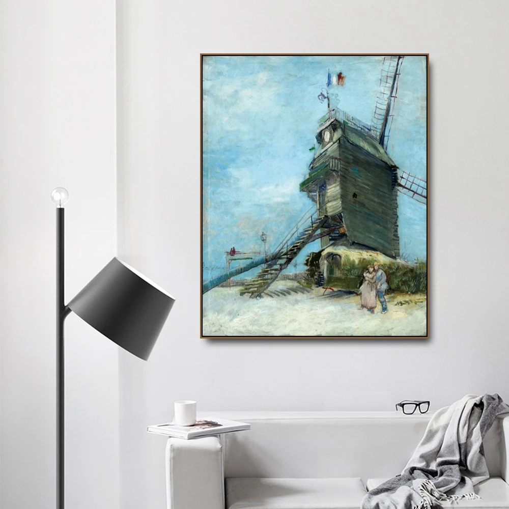 

Moulin de la Galette ca Von Gogh Poster Print Canvas Painting Calligraphy Home Decor Wall Art Pictures for Living Room Bedroom