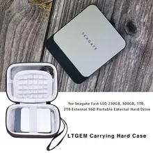 LTGEM Сумка для планшета EVA для Seagate Быстрый SSD 250 ГБ, 500 Гб, 1 ТБ, 2 ТБ внешний твердотельный накопитель Портативный внешний жесткий диск для путешествий защитный чехол