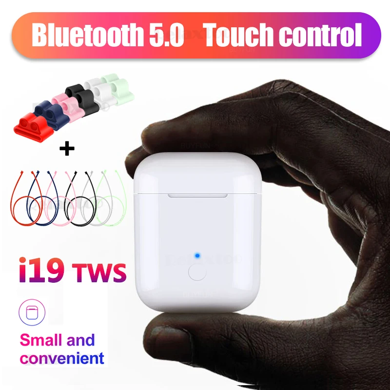 

i19 tws Bluetooth Earphone Wireless earphones Touch control Earbuds 3D Surround Sound & Charging case for iPhone Android pk i12