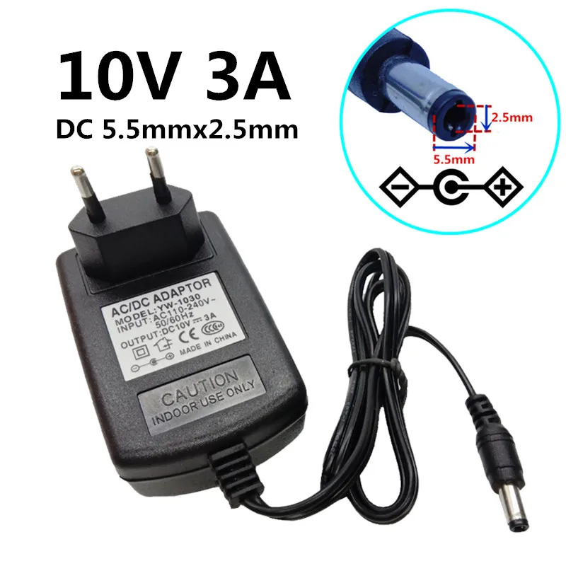 

Converter 10V 3A AC to DC Power Adapter 100-240V Power Supply adapter 10V 3A 3000mA EU US UK AU Plug 5.5mm x 2.5mm 5.5mm x 2.1mm